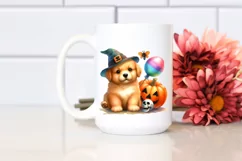 Baby Dog in Halloween Scenery | Clipart Product Image 2