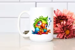 Colorful Small Baby Parrot Cartoon Clipart Product Image 2