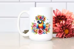 Vibrant Macaw with Flower Crown, Transparent PNG Product Image 2