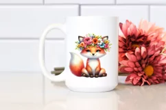 Vibrant Fox with Flower Crown, Transparent PNG Product Image 2