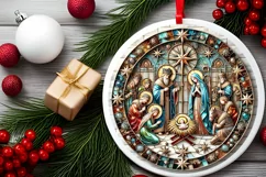 Round Christmas Ornament Sublimation|Clipart Product Image 1