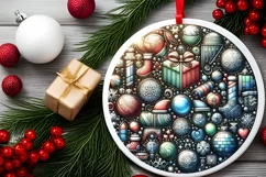 Round Christmas Ornament Sublimation|Clipart Product Image 2