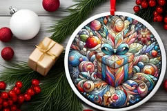 Round Christmas Ornament Sublimation|Clipart Product Image 2
