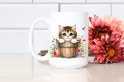 Cute Cat with Flowers, Transparent PNG Product Image 2