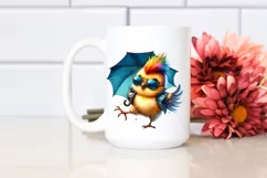 Cute Baby Bird Dancing with Sunglasses PNG Product Image 2