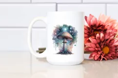 Detailed Pastel Mystical Mushroom Watercolor Splash PNG Product Image 2