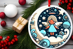 Round Christmass Ornament PNG Product Image 2
