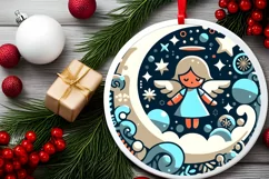 Round Christmas Ornament Sublimation|Clipart Product Image 2