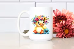 Colorful Flower Crown | Cartoon-Style Watercolor Clipart Product Image 2