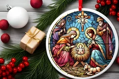 Round Christmas Ornament Sublimation|Clipart Product Image 2