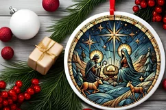 Round Christmas Ornament Sublimation|Clipart Product Image 2