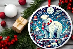 Round Christmas Ornament Sublimation|Clipart Product Image 2