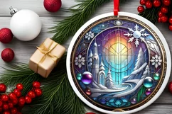 Round Christmas Ornament Sublimation|Clipart Product Image 2