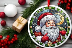 Round Christmas Ornament Sublimation|Clipart Product Image 1