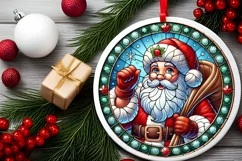 Round Christmas Ornament Sublimation|Clipart Product Image 1