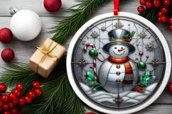 Round Christmas Ornament Sublimation|Clipart Product Image 2