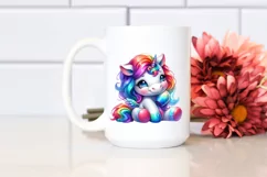 cute Baby Unicorn Playing Funny PNG Product Image 2