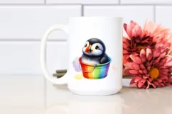 Colorful Baby Puffin Colorful Plastic Bucket | Sublimation | Product Image 2