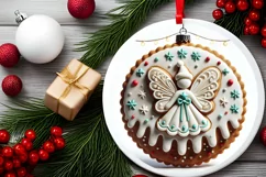 Round Christmas Ornament Sublimation|Clipart Product Image 1