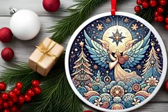 Round Christmas Ornament Sublimation|Clipart Product Image 2