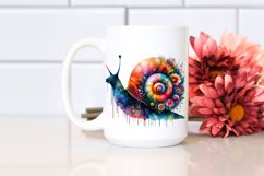 Artistic Vibrant Snail Half Flowers | Clipart Product Image 2