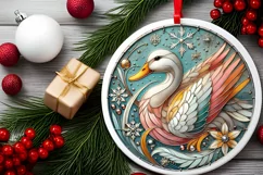 Round Christmas Ornament Sublimation|Clipart Product Image 1
