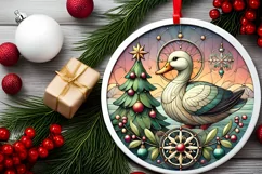 Round Christmas Ornament Sublimation|Clipart Product Image 1