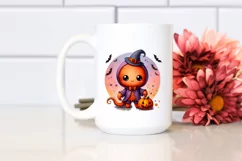 Charming Baby Octopus in Halloween Attire, Vintage Image Product Image 2