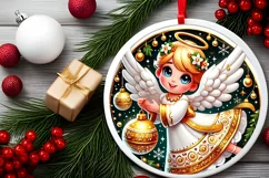 Round Christmas Ornament Sublimation|Clipart Product Image 1