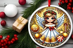 Round Christmas Ornament Sublimation|Clipart Product Image 1