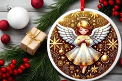 Round Christmas Ornament Sublimation|Clipart Product Image 1