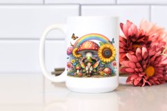 Fairy House Mushroom Sunflower Rainbow | Clipart Product Image 2