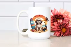 Watercollor Shih Tzu Sand Surf | Clipart Product Image 2