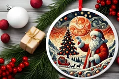 Round Christmas Ornament Sublimation|Clipart Product Image 2