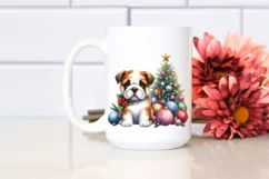 Vibrant Bulldog with Christmas Decorations PNG Product Image 2