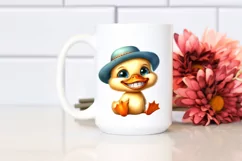 Funny Baby Duck Sitting with Hat | Sublimation | Clipart Product Image 2