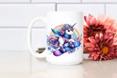 Baby Unicorn Snowboard PNG Product Image 2