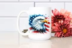 Detailed Watercolor Patriotic Bald Eagle Product Image 2