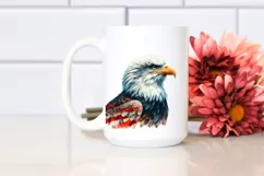 Detailed Watercolor Patriotic Bald Eagle Product Image 2