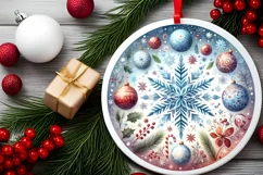 Round Christmas Ornament Sublimation|Clipart Product Image 2
