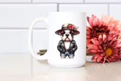 Watercolor Bulldog Hat Standing Up Human Like Lateral Product Image 2