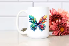 Vibrant Butterfly with Flowers PNG Product Image 2