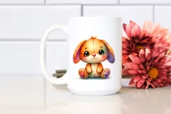 Vibrant Plush Bunny Watercolor | Sublimation | Clipart Product Image 2