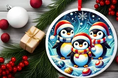 Round Christmas Ornament Sublimation|Clipart Product Image 2