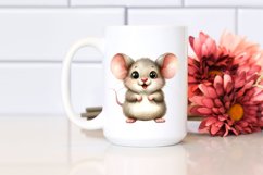 Standing Baby Mouse Excited Watercolor Clipart Product Image 2
