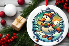 Round Christmas Ornament Sublimation|Clipart Product Image 1