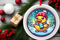 Round Christmas Ornament Sublimation|Clipart Product Image 1
