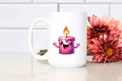 Vibrant Funny Cute Candle Watercolor Clipart Product Image 2