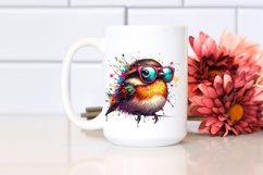 Colorful Artistic Bird with Paint Splashes | Vibrant Design Product Image 2
