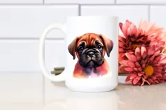 Baby Bullmastiff Funny Watercolor Clipart Product Image 2
